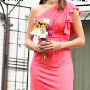 Jacob off the shoulder coral dress